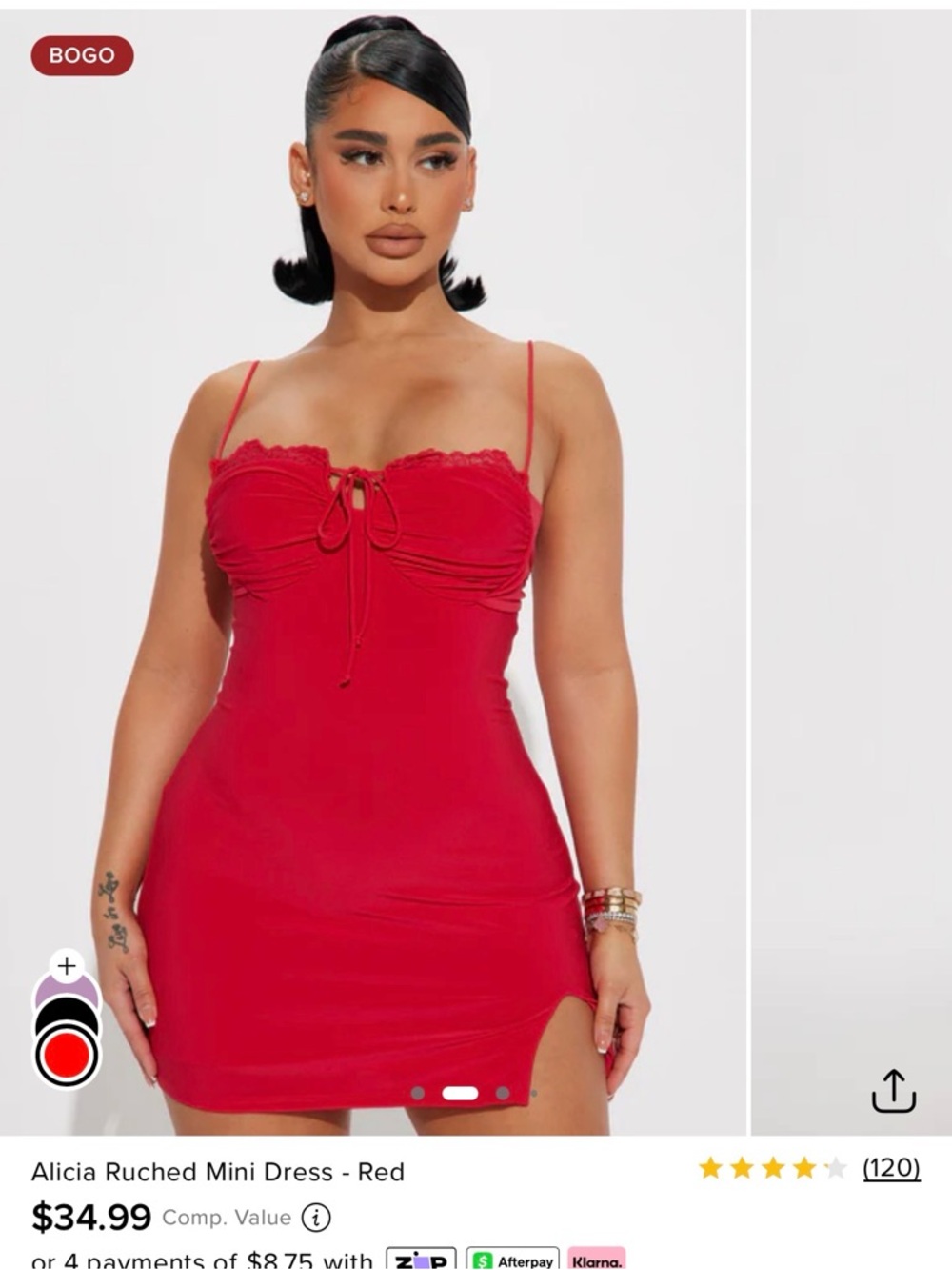 Fashion Nova Alicia Ruched Mini Dress - Red